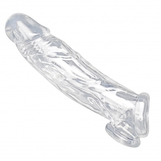 Прозрачная насадка для увеличения члена Realistic Clear Penis Enhancer and Ball Stretcher - 20,3 см. - XR Brands - в Прокопьевске купить с доставкой