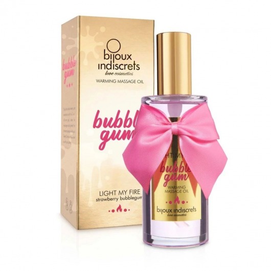 Разогревающее массажное масло Light My Fire Bubble Gum с ароматом бабл-гам - 100 мл. - Bijoux Indiscrets - купить с доставкой в Прокопьевске