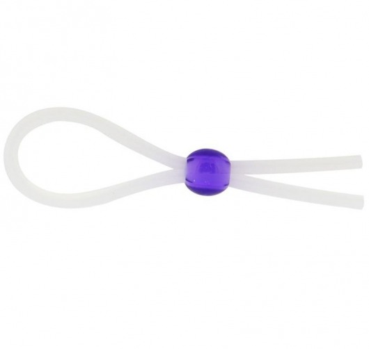 Прозрачное лассо с фиолетовой бусиной SILICONE COCK RING WITH BEAD LAVENDER - NMC - в Прокопьевске купить с доставкой