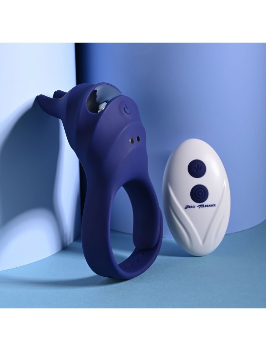 Синее эрекционное виброкольцо с клиторальной подушечкой и пультом ДУ Adjustable Fun Ring - Zero Tolerance - в Прокопьевске купить с доставкой