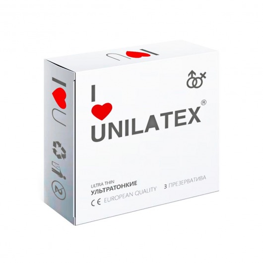 Ультратонкие презервативы Unilatex Ultra Thin - 3 шт. - Unilatex - купить с доставкой в Прокопьевске