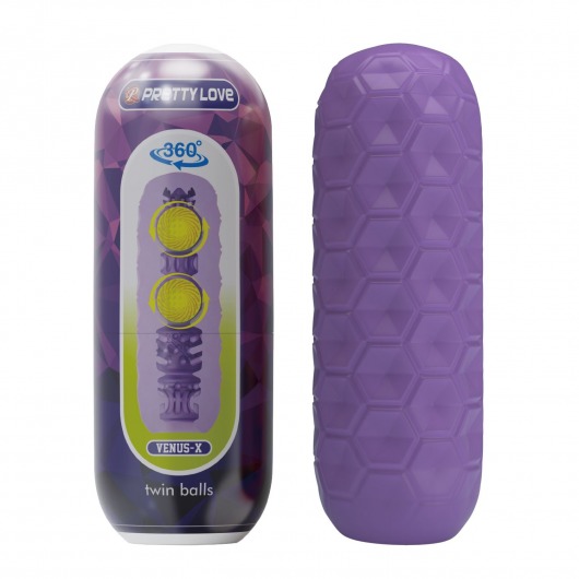 Фиолетовый мастурбатор Venus-X Twin balls - Baile - в Прокопьевске купить с доставкой