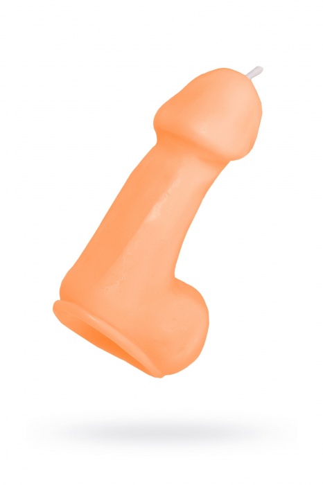 Оранжевая свеча в форме пениса - 47 гр. - Pecado - купить с доставкой в Прокопьевске