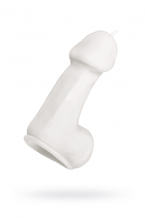 Белая свеча в форме пениса - 47 гр. - Pecado - купить с доставкой в Прокопьевске