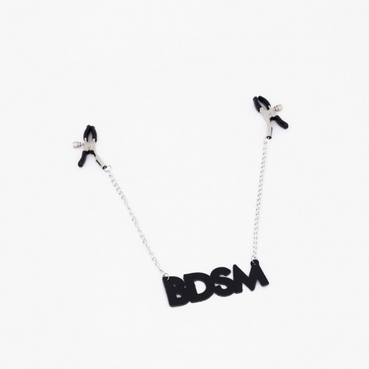 Зажимы на соски с кожаной подвеской BDSM - Crazy Handmade - купить с доставкой в Прокопьевске
