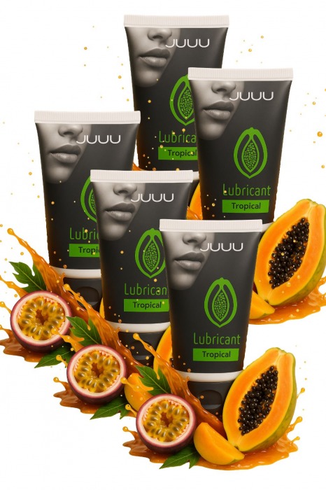 Набор из 5 съедобных лубрикантов JUJU со вкусом тропических фруктов - JuJu - купить с доставкой в Прокопьевске