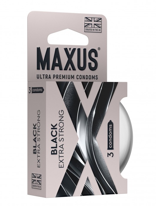 Черные утолщенные презервативы MAXUS Extra Strong с железным кейсом - 3 шт. - Maxus - купить с доставкой в Прокопьевске