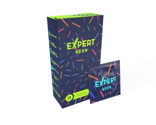 Светящиеся в темноте презервативы Expert Neon - 15 шт. - Expert - купить с доставкой в Прокопьевске