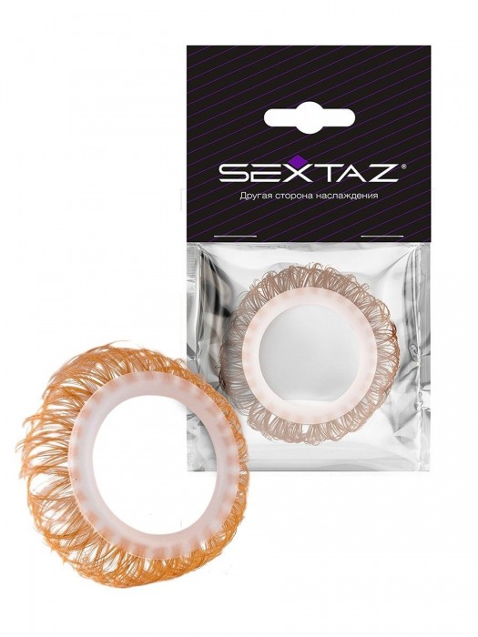 Эрекционное кольцо с бежевыми «ресничками» - Sextaz - в Прокопьевске купить с доставкой