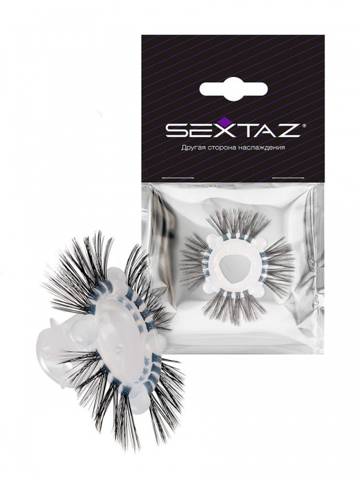 Эластичное эрекционное кольцо с черными «ресничками» - Sextaz - в Прокопьевске купить с доставкой
