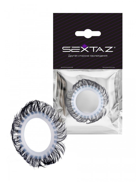 Эластичное эрекционное колечко с черными «ресничками» - Sextaz - в Прокопьевске купить с доставкой