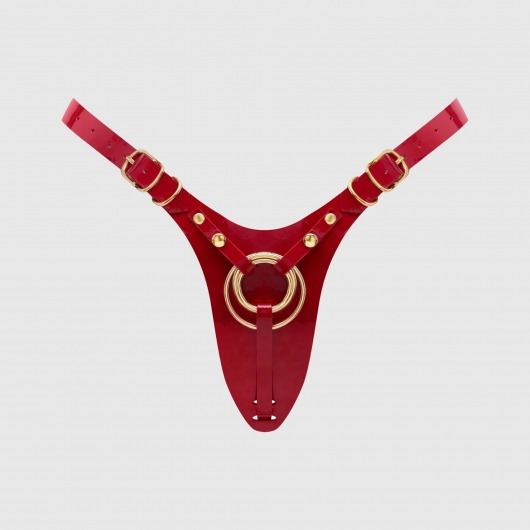 Красный пояс для фиксации насадок Strap-On-Me Leatherette Harness Fabulous - Strap-on-me - купить с доставкой в Прокопьевске