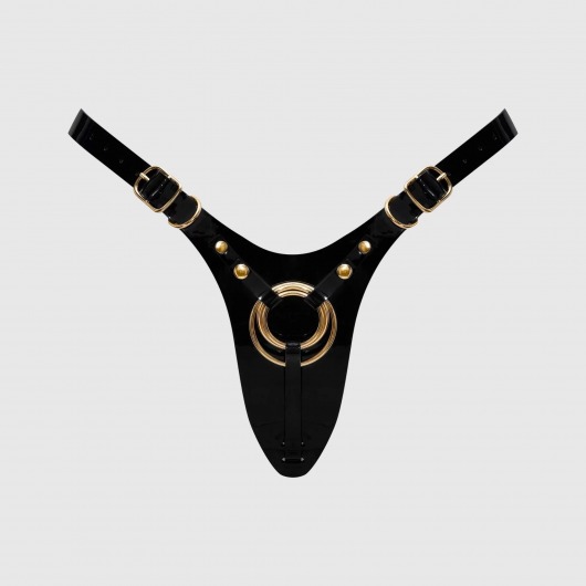 Черный пояс для фиксации насадок Strap-On-Me Leatherette Harness Fabulous - Strap-on-me - купить с доставкой в Прокопьевске