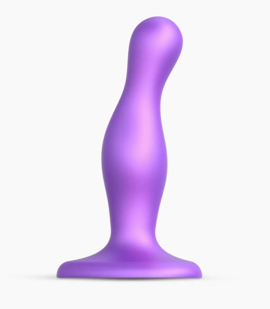 Фиолетовая насадка Strap-On-Me Dildo Plug Curvy size S - Strap-on-me - купить с доставкой в Прокопьевске