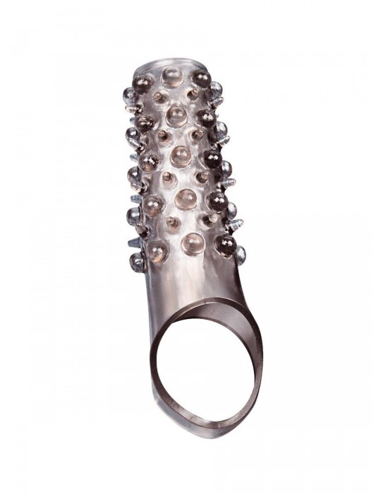 Дымчатая насадка на пенис с шипами и выпуклостями - 12 см. - Sex Expert - в Прокопьевске купить с доставкой