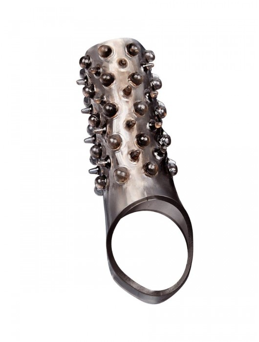 Дымчатая насадка на пенис с шипами и выпуклостями - 12,5 см. - Sex Expert - в Прокопьевске купить с доставкой