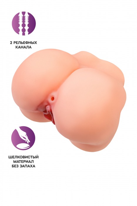 Реалистичный мастурбатор в форме попки с 2 любовными входами - No Name - в Прокопьевске купить с доставкой