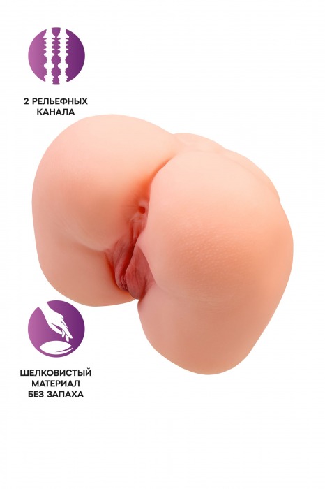Реалистичный мастурбатор-попка с 2 любовными входами - No Name - в Прокопьевске купить с доставкой