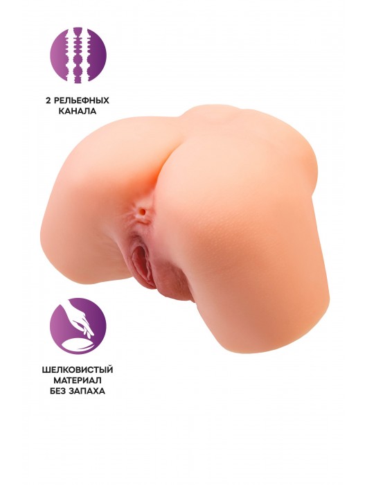 Телесный реалистичный мастурбатор-полуторс с 2 любовными входами - No Name - в Прокопьевске купить с доставкой