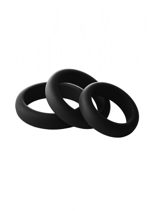 Набор из 3 черных эрекционных колец Smooth Silicone Cockring Pack - Dream Toys - в Прокопьевске купить с доставкой