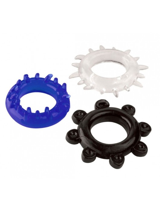 Набор из 3 эрекционных колец разного цвета и рельефа - Boys of Toys - в Прокопьевске купить с доставкой