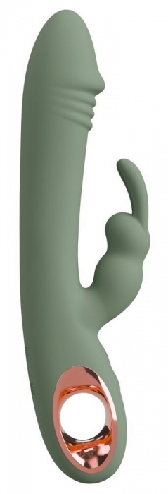 Оливковый вибратор-кролик Slim Rabbit Olive - 21,4 см. - Orion