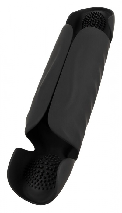 Черный вибромастурбатор с трехточечной стимуляцией Penis Trainer with 3 Point Stimulation - Orion - в Прокопьевске купить с доставкой