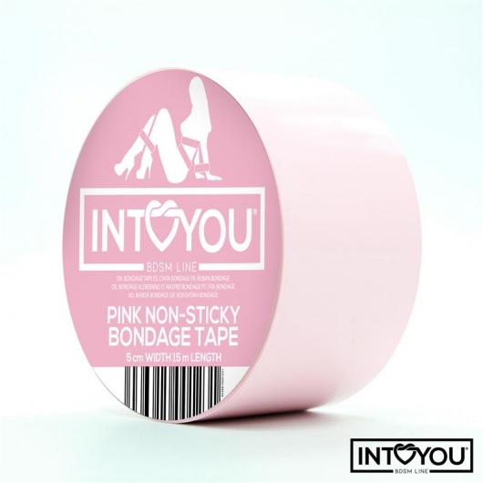 Розовый скотч для фиксации Non-Sticky Bondage Tape - 15 м. - Intoyou - купить с доставкой в Прокопьевске