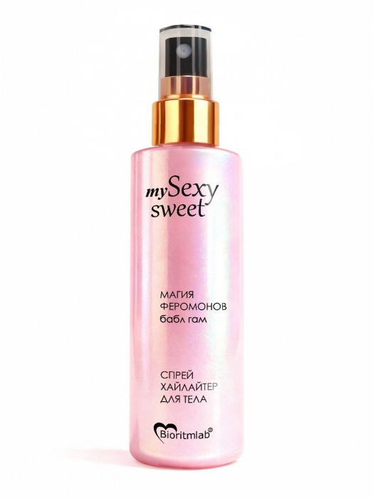 Спрей хайлайтер для тела Sexy Sweet с ароматом бабл-гам, шиммером и феромонами - 200 мл. -  - Магазин феромонов в Прокопьевске