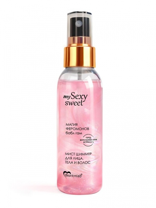 Мист для лица, тела и волос Sexy Sweet с ароматом бабл-гам, шиммером и феромонами - 95 мл. -  - Магазин феромонов в Прокопьевске