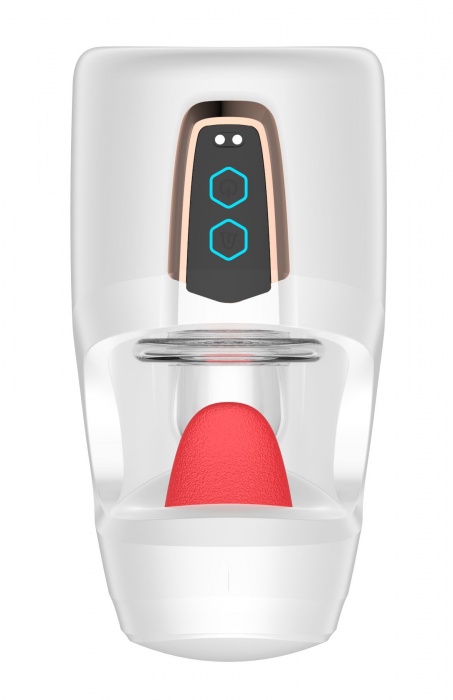 Белый мастурбатор с язычком и возвратно-поступательными движениями - Secwell - в Прокопьевске купить с доставкой