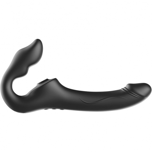 Черный безремневой страпон с 3 моторами - Ibiza - купить с доставкой в Прокопьевске