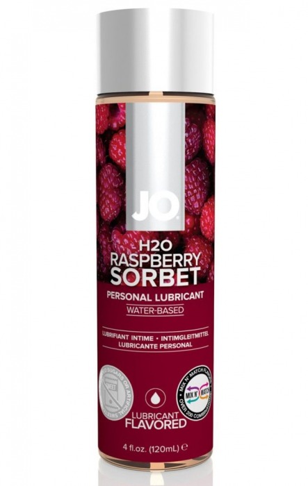 Лубрикант на водной основе с ароматом малины JO Flavored Raspberry Sorbet - 120 мл. - System JO - купить с доставкой в Прокопьевске