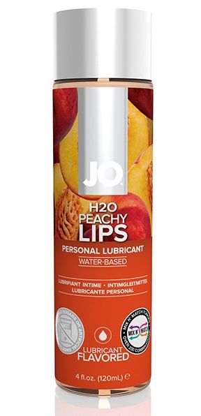 Лубрикант на водной основе с ароматом персика JO Flavored Peachy Lips - 120 мл. - System JO - купить с доставкой в Прокопьевске