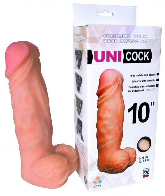 Фаллическая насадка Харнесс UNICOCK 10  - 25 см. - LOVETOY (А-Полимер) - купить с доставкой в Прокопьевске