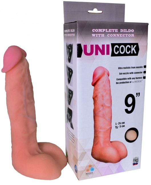 Фаллическая насадка Харнесс UNICOCK 9  - 24 см. - LOVETOY (А-Полимер) - купить с доставкой в Прокопьевске