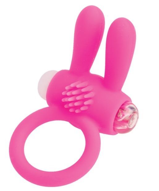 Розовое эрекционное виброкольцо A-toys с ушками - A-toys - в Прокопьевске купить с доставкой