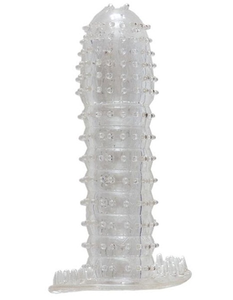 Гелевая прозрачная насадка c шипами - 12 см. - Toyfa Basic - в Прокопьевске купить с доставкой
