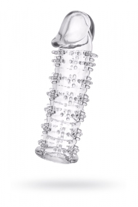 Гелевая прозрачная насадка с шипами - 12 см. - Toyfa Basic - в Прокопьевске купить с доставкой