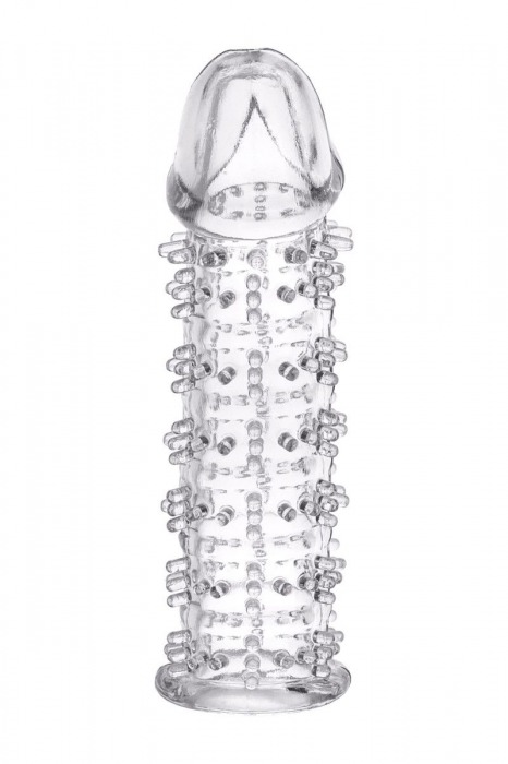 Гелевая прозрачная насадка с шипами - 12 см. - Toyfa Basic - в Прокопьевске купить с доставкой