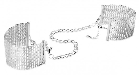 Серебристые наручники-браслеты Desir Metallique Handcuffs - Bijoux Indiscrets - купить с доставкой в Прокопьевске