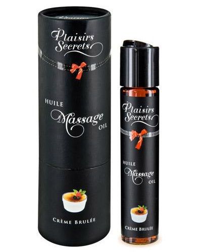 Массажное масло с ароматом крем брюле Huile de Massage Gourmande Creme Brulée - 59 мл. - Plaisir Secret - купить с доставкой в Прокопьевске