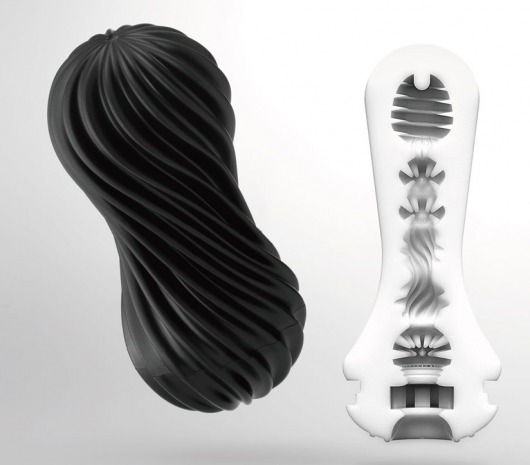 Мастурбатор FLEX Rocky Black с плотным рельефом - Tenga - в Прокопьевске купить с доставкой
