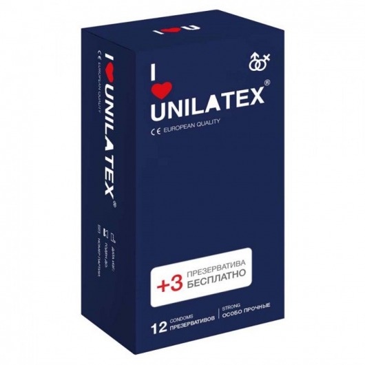 Ультрапрочные презервативы Unilatex Extra Strong - 12 шт. + 3 шт. в подарок - Unilatex - купить с доставкой в Прокопьевске