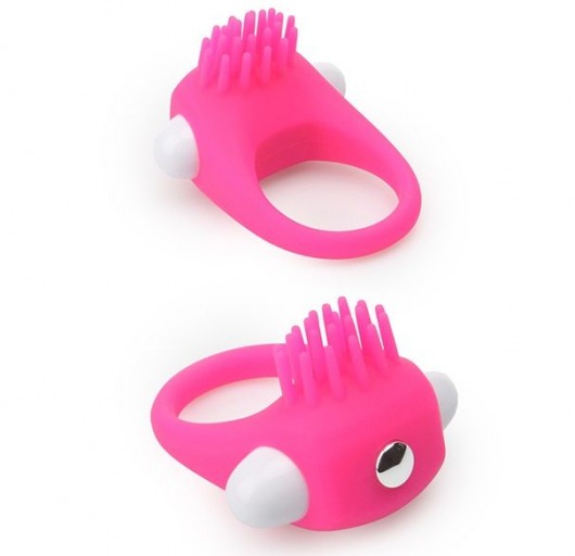 Розовое эрекционное кольцо с щеточкой LIT-UP SILICONE STIMU RING 5 - Dream Toys - в Прокопьевске купить с доставкой