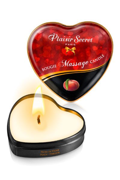 Массажная свеча с ароматом персика Bougie Massage Candle - 35 мл. - Plaisir Secret - купить с доставкой в Прокопьевске