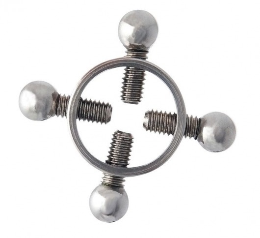 Серебристые зажимы для сосков на винтах - ToyFa - купить с доставкой в Прокопьевске