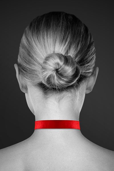 Красный чокер с замком в форме сердца - Bijoux Pour Toi - купить с доставкой в Прокопьевске