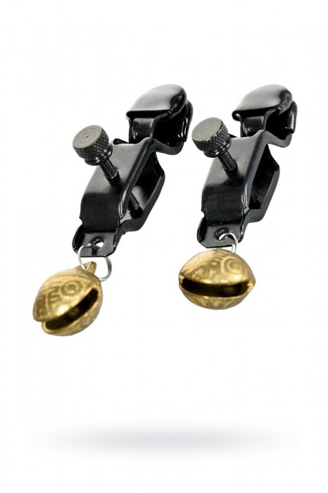 Черно-золотистые зажимы для сосков TOYFA Theatre - ToyFa - купить с доставкой в Прокопьевске