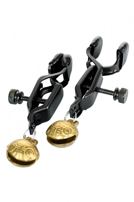 Черно-золотистые зажимы для сосков TOYFA Theatre - ToyFa - купить с доставкой в Прокопьевске